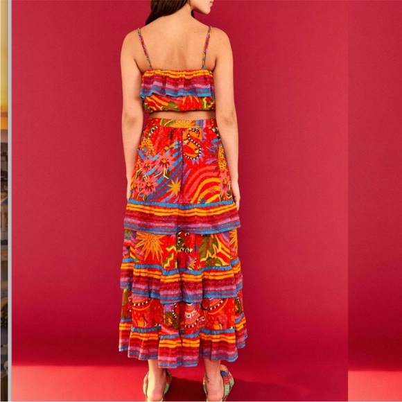 Farm Rio Red Magic Forest Crop Top Small - Picture 2 of 8